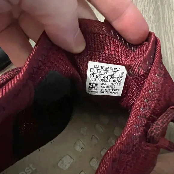 Men's Adidas Pureboost Size 10 Color Maroon - Picture 7 of 7